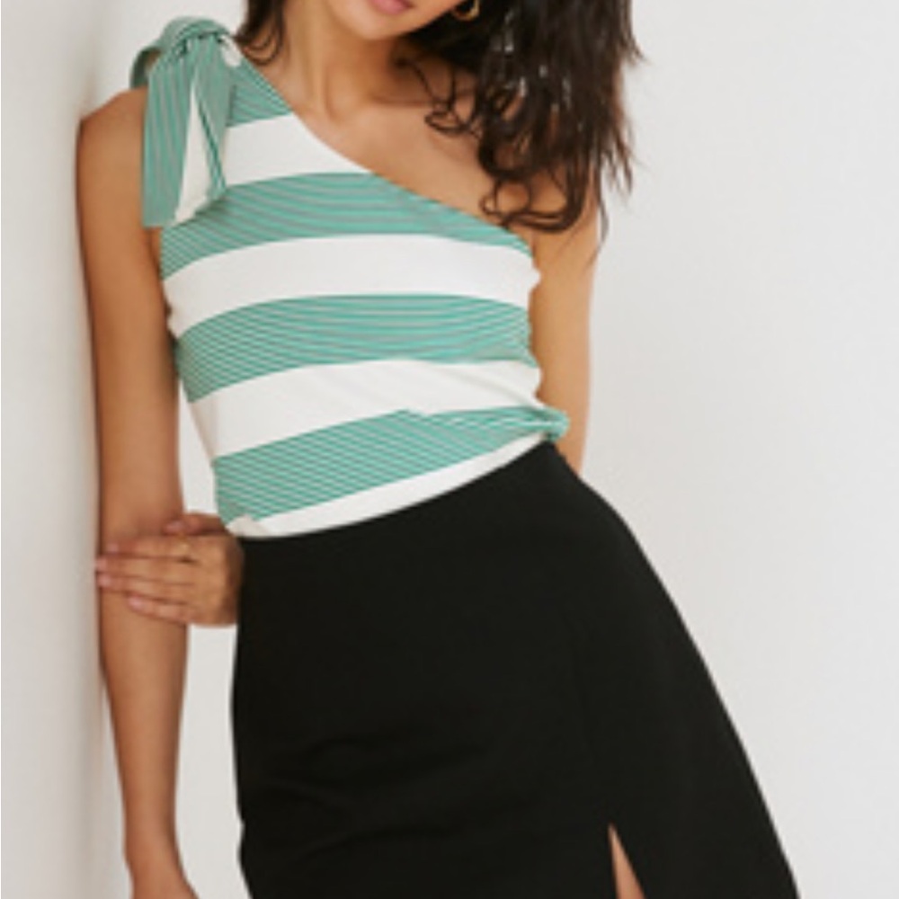 Bishop + Young Black Mini Pencil Top with Slit from Anthropologie